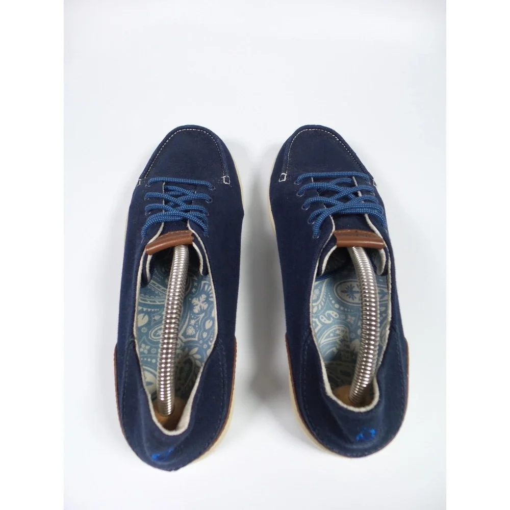 OluKai Manoa Shoes Mens Size‎ 10 Navy Blue Canvas Lace Up Casual Comfort